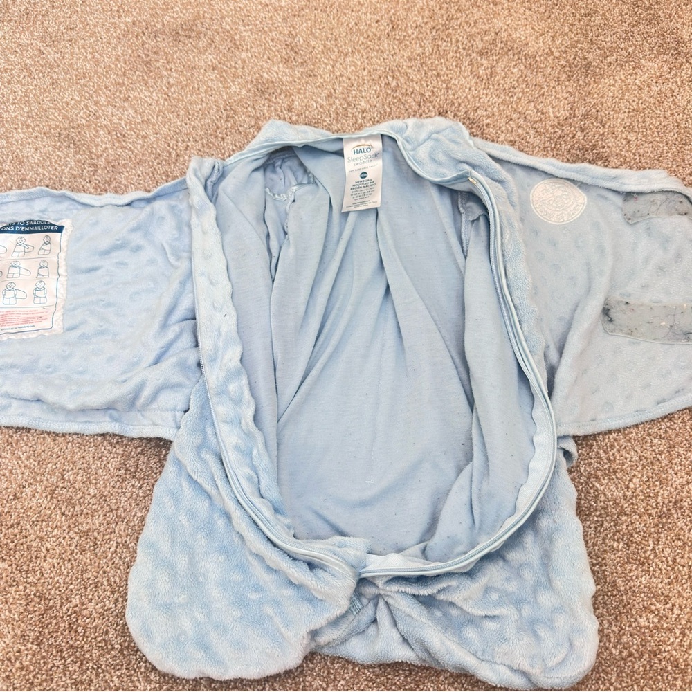 HALO Newborn Light Blue SleepSack Swaddle Wrap 0033 - Picture 5 of 10